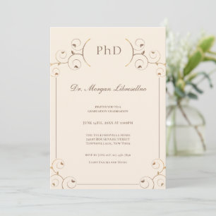 Convite PhD Dourado Formatação Elegante