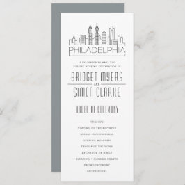 Convite Philadelphia Stylized Skyline | Programa Casamento