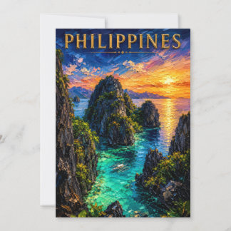 Convite Philippines: Tropical Sunset Palawan Coast Art Sou