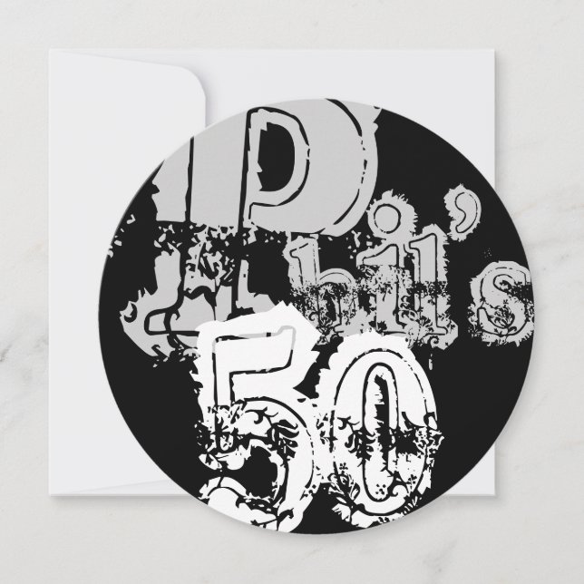 Convite Phil's 50th (redondo) (Frente)