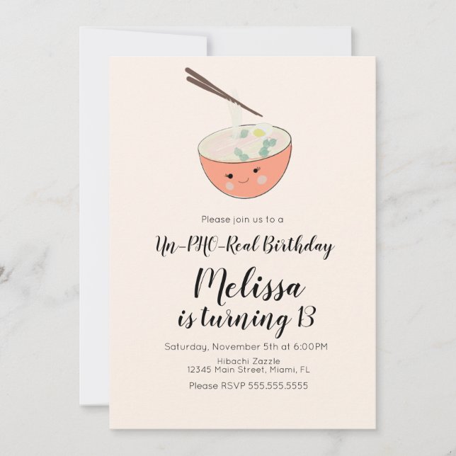 Convite Pho Oriental - Partido do Restaurante Janto de Ani (Frente)