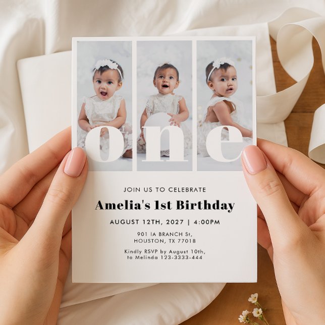 Convite Photo 1st Birthday Invitation (Criador carregado)