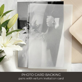 Convite Photo and Details Card for Vellum Invitation
