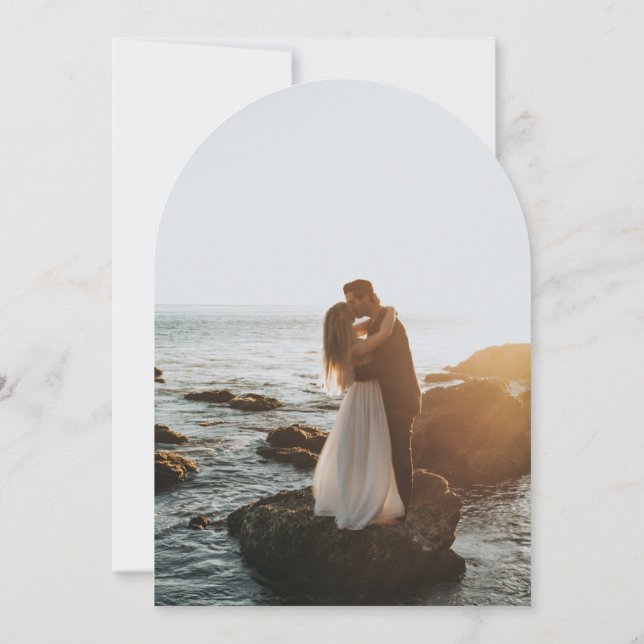 Convite Photo Arch Shaped Wedding Invitation (Verso)