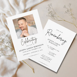 Convite Photo Celebration of Life Funeral Memorial 