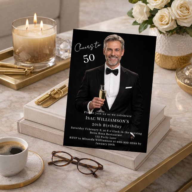 Convite Photo cheers guy birthday (Criador carregado)