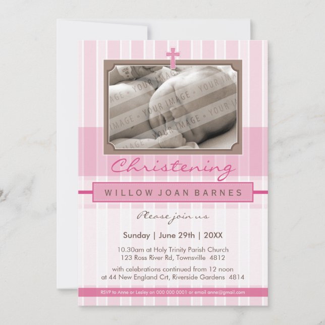 Convite PHOTO CHRISTENING CONVIDA :: elegantemente 2P (Frente)