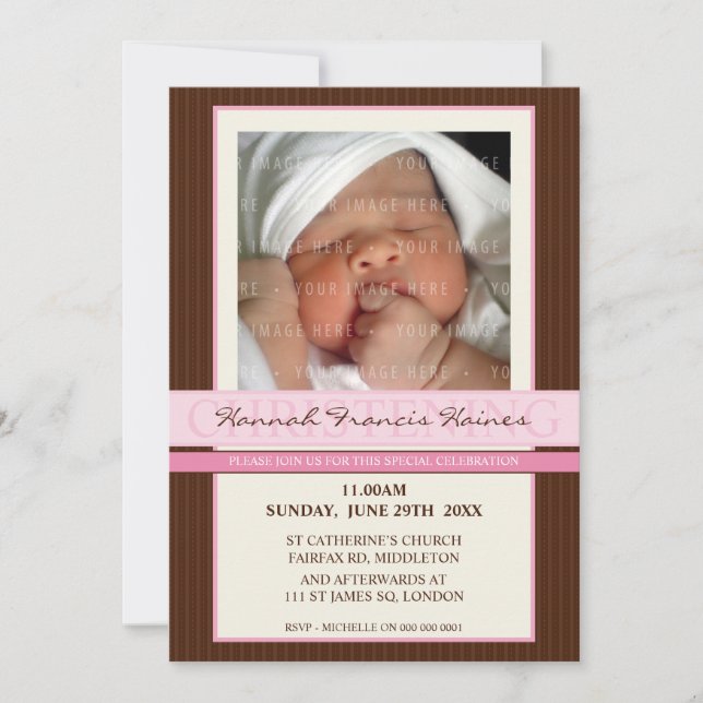 Convite PHOTO CHRISTENING INVITES :: elegance 4P (Frente)