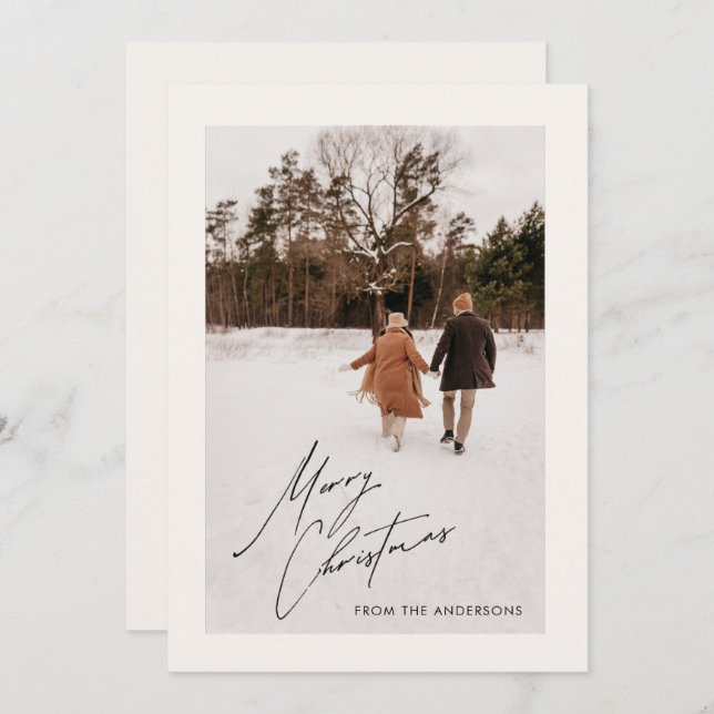 Convite Photo Christmas Family Holiday Card (Frente/Verso)