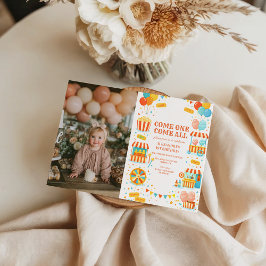 Convite Photo Classic Carnival Storybook Birthday