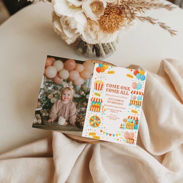 Convite Photo Classic Carnival Storybook Birthday (Criador carregado)