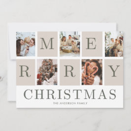 Convite Photo Collage Christmas Family Holiday Card
