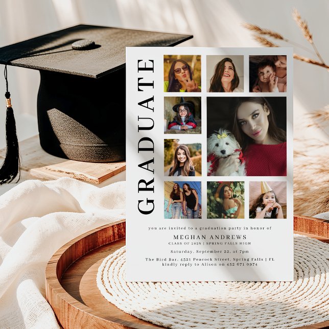 Convite Photo Collage Graduation (Criador carregado)