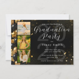 Convite Photo Collage Graduation Party Invitation