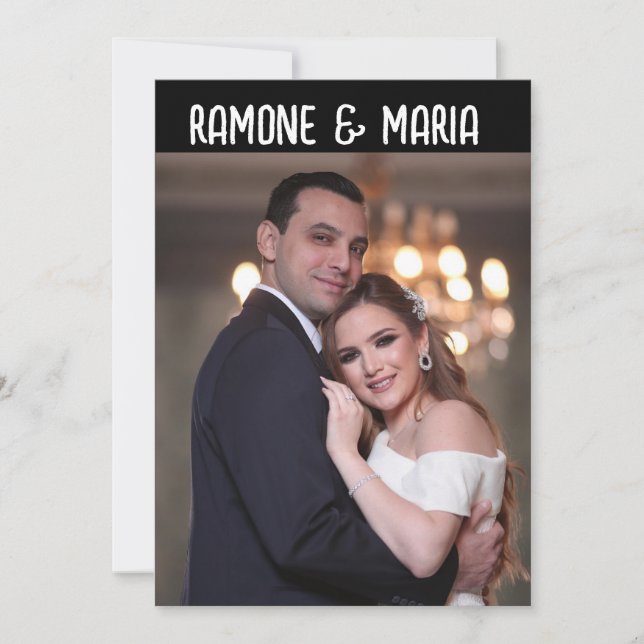 CONVITE PHOTO CUSTOM WEDDING INVITATIONS (Frente)
