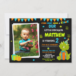 Convite Photo Dinosaur birthday invitation - Dino party