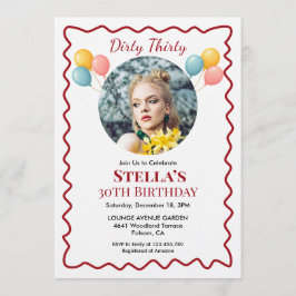Convite Photo Dirty Thirty 30th Birthday Invitation 