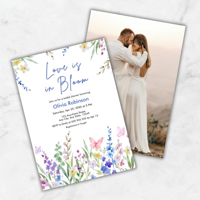 Convite Photo Floral Spring Love is in Bloom Bridal Shower (Photo Floral Spring Love is in Bloom Bridal Shower Invitation )