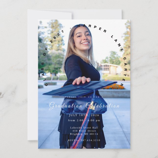 Convite Photo Graduation Invitation, Class of 2026 (Frente)