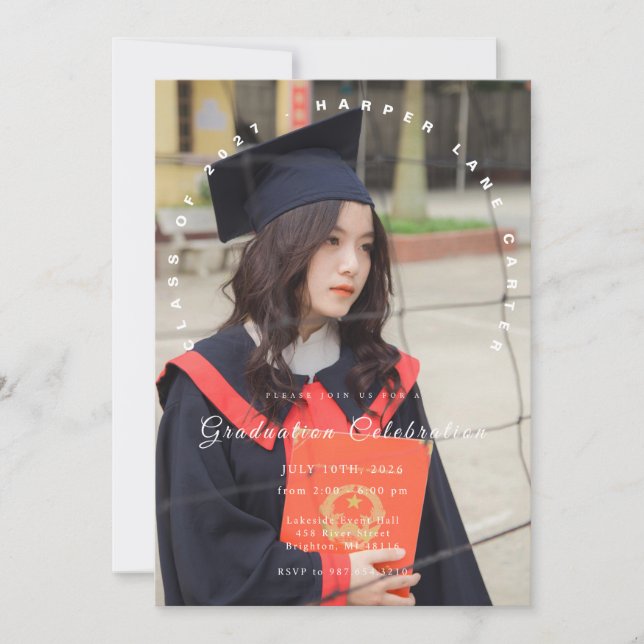 Convite Photo Graduation Invitation, Class of 2026 (Frente)