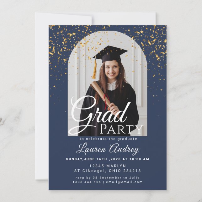 Convite Photo Graduation Party Invitation (Frente)