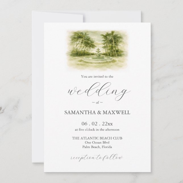 Convite Photo Gran Paraíso Gardens Wedding Invitations (Frente)
