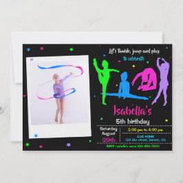 Convite Photo Gymnastics birthday invitation Tumble play