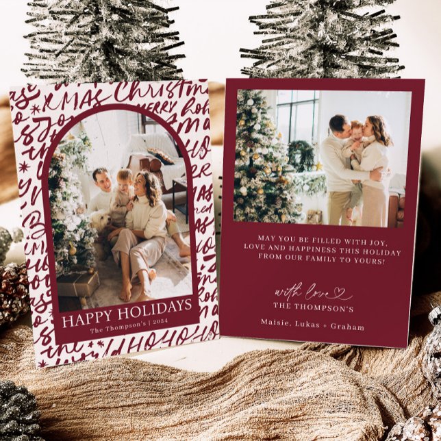 Convite Photo Holiday Card, Modern Christmas Card (Criador carregado)