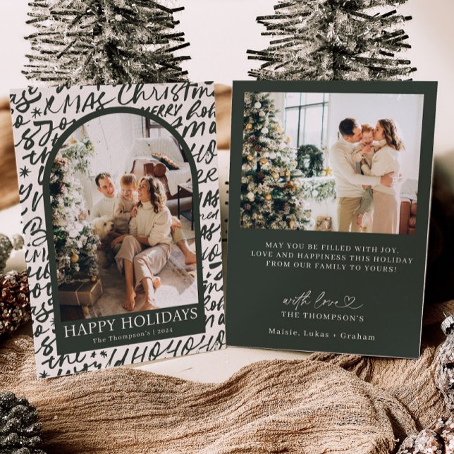 Convite Photo Holiday Card, Modern Christmas Card (Criador carregado)