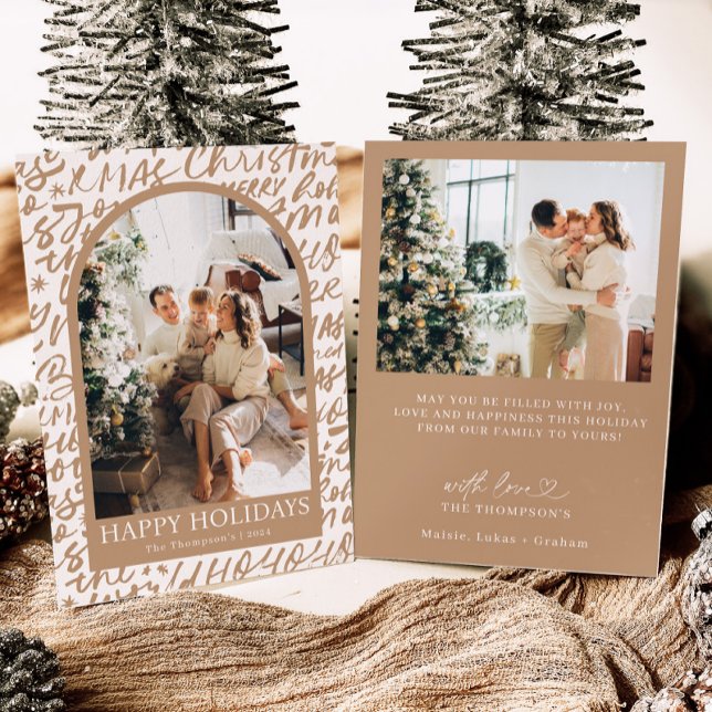 Convite Photo Holiday Card, Modern Christmas Card (Criador carregado)