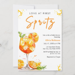 Convite Photo Orange Love at First Spritz Bridal Shower