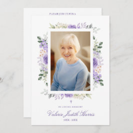 Convite Photo Remembrance Service Dear Ones Purple Shades