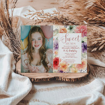 Photo Romantic Garden Florals Sweet Sixteen
