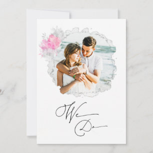 Convite ~* PHOTO RSVP de FOTOS do Casal Flor + QR AR6 Wedd