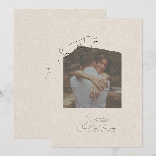Convite Photo Save The Date  (Frente/Verso)