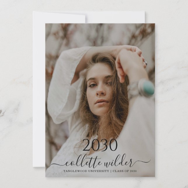 Convite Photo Script Graduation Party Invitation (Frente)