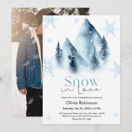 Convite Photo Snow in Love Winter Snowflakes Bridal Shower