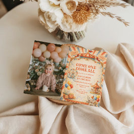 Convite Photo Vintage Circus Fairytale Birthday