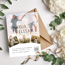 Convite Photo Wedding Invitation Classic White Modern