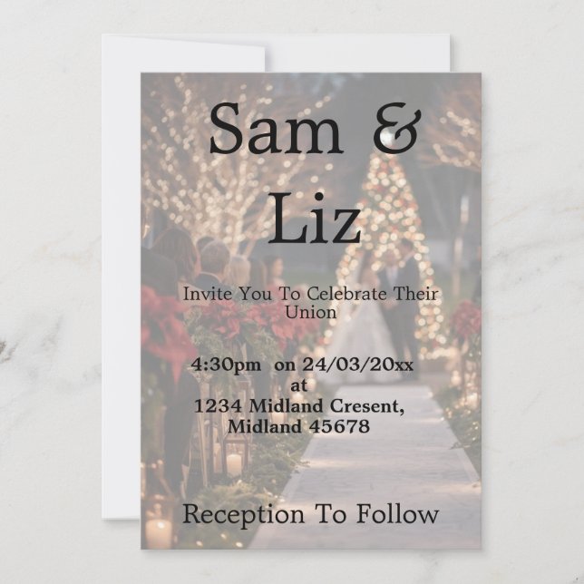 Convite Photo Wedding Invitation | Customisable Wedding  (Frente)