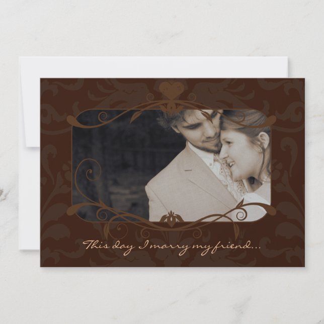 Convite Photo Wedding Invite I marry my Friend-Chocolate (Frente)