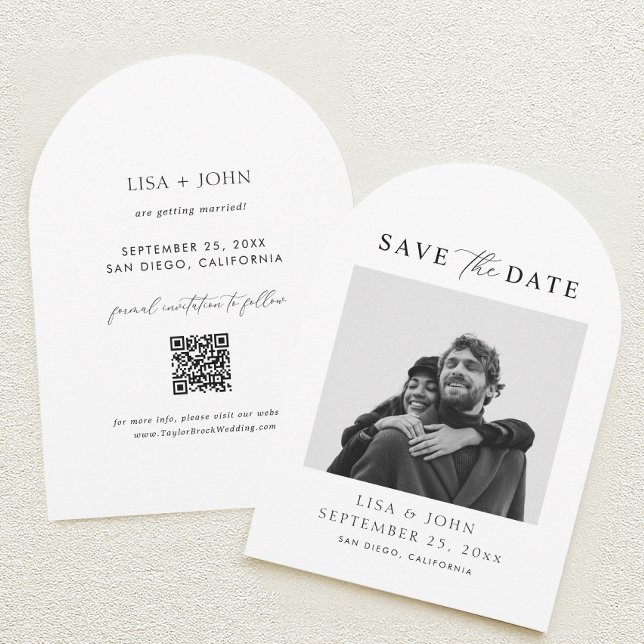 Convite Photo Wedding Save the Date Curved   (Criador carregado)
