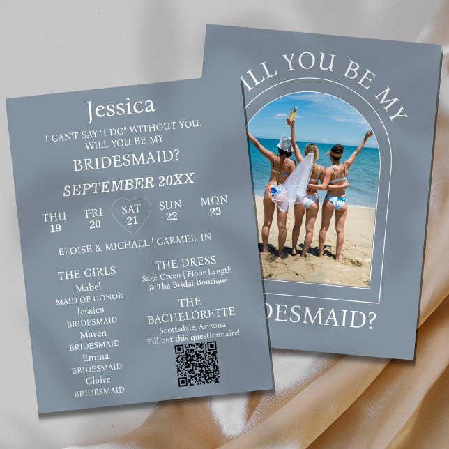 Convite Photo Will You Be My Bridesmaid Proposal Card (Pop the question to your bridal party with this Photo Will You Be My Bridesmaid Proposal Card! )