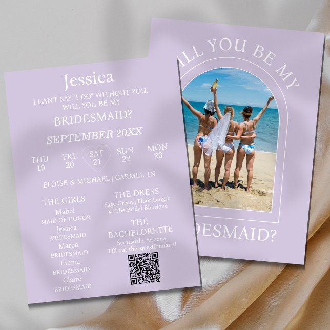 Convite Photo Will You Be My Bridesmaid Proposal Card (Pop the question to your bridal party with this Photo Will You Be My Bridesmaid Proposal Card!)