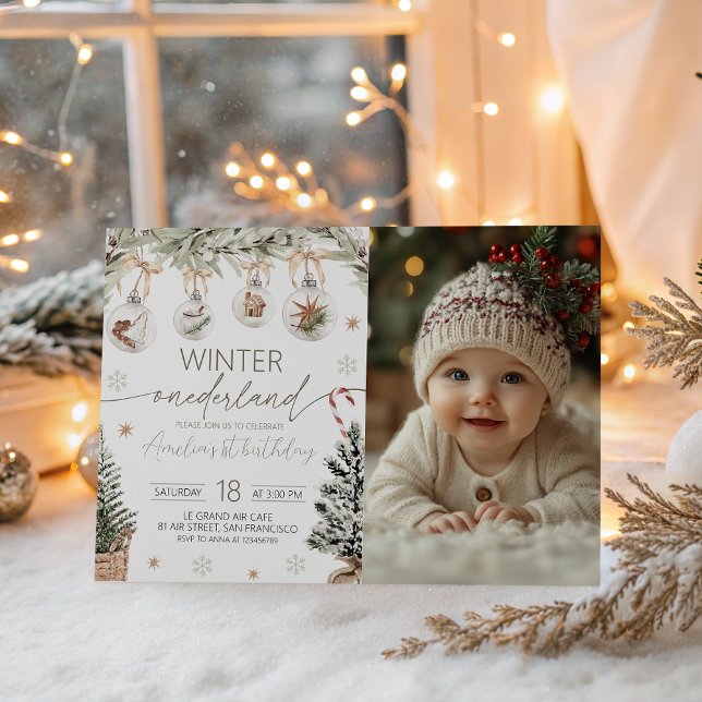 Convite Photo Winter Onederland (Criador carregado)