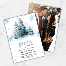 Convite Photo Winter Snow in Love Snowflakes Bridal Shower