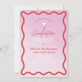 Convite Pi de brunch de graduação minimalista de aquarela 