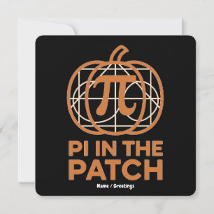 Convite Pi no Remendo Design Mínimo de Abóbora Pi Matemáti