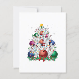 Convite piada de boliche árvore de natal luz natal esporte