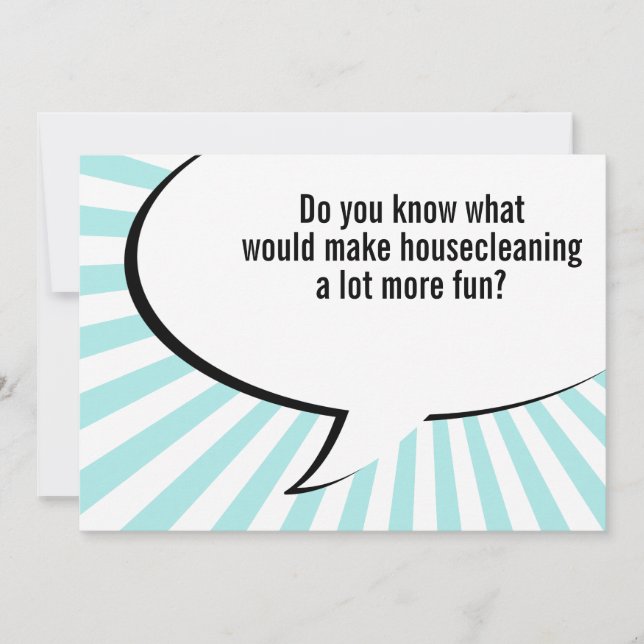 Convite piada housecleaning da empregada doméstica (Frente)